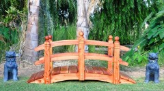 6 Foot Span Curved Double Rail Garden Bridge