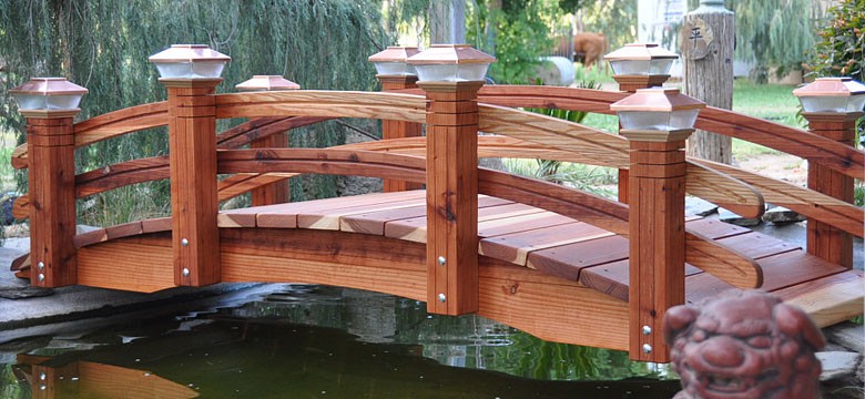 E Redwood Bridges Custom Garden, Redwood Garden Bridges
